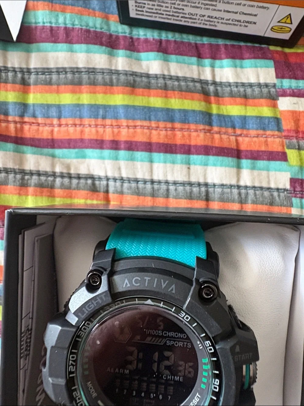 New Invicta Activa ACW8020-006 Mens Digital Sports Watch Teal Black Rubber Alarm